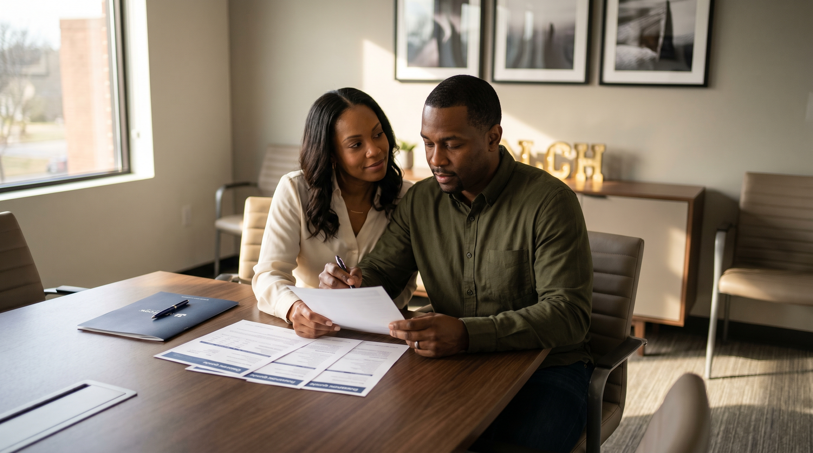 Clients reviewing insurance coverage with Donald Cravins Insurance Agency Incorporated
