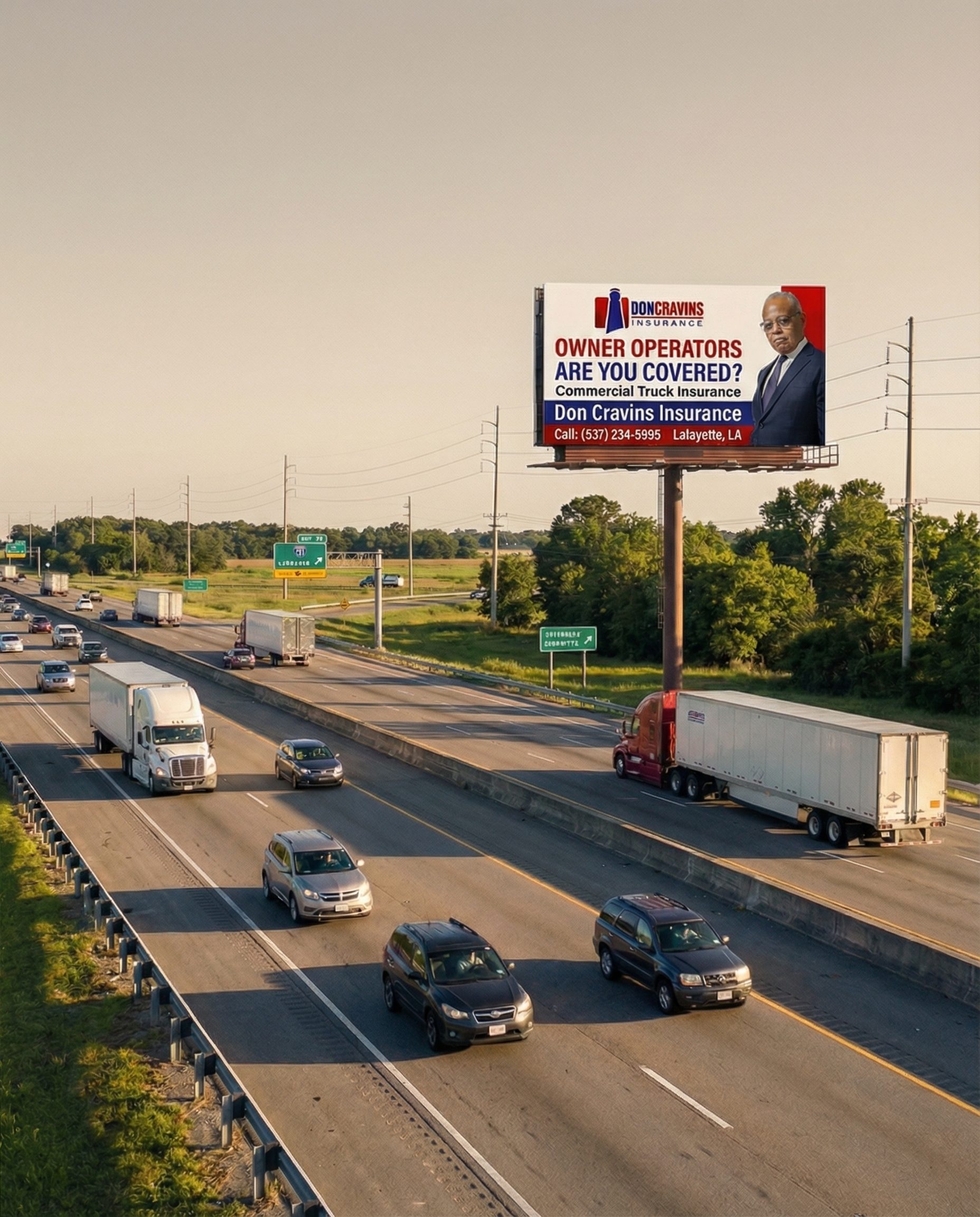 Commercial truck on highway